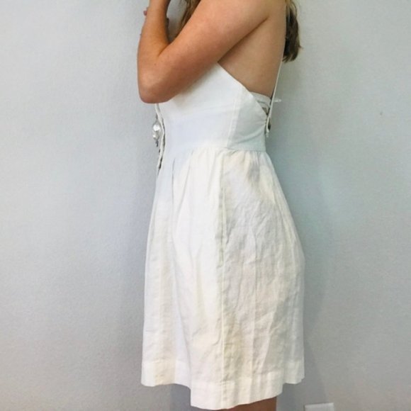 Free People white tortoise button mini dress - Picture 6 of 7